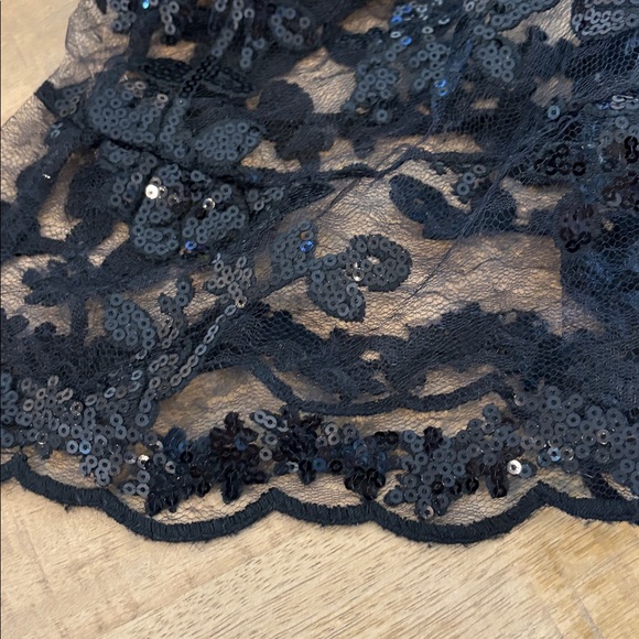 Dress the Population Women's Audrey Floral Applique Lace Mini Dress Large Black - Picture 13 of 14